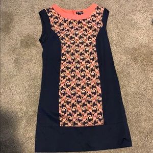 Navy and coral dress